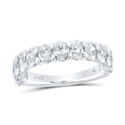 14kt White Gold Oval Diamond Single Row Band Ring - A Timeless Splendor - Splendid Jewellery