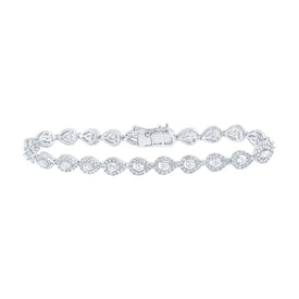 14kt White Gold Pear Diamond Fashion Bracelet - 3 Carat Total Weight - Splendid Jewellery - Splendid Jewellery