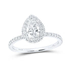 14kt White Gold Pear Diamond Halo Bridal Wedding Engagement Ring 1 - 1/4 Cttw | Radiant Elegance - Splendid Jewellery
