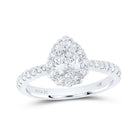 14kt White Gold Pear Diamond Halo Bridal Wedding Engagement Ring: A Timeless Treasure of Love - Splendid Jewellery