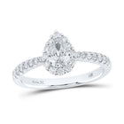 14kt White Gold Pear Diamond Halo Bridal Wedding Engagement Ring - Radiant Elegance - Splendid Jewellery