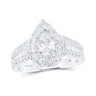 14kt White Gold Pear Diamond Halo Bridal Wedding Engagement Ring - The Timeless Elegance - Splendid Jewellery