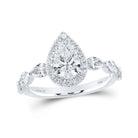 14kt White Gold Pear Diamond Halo Bridal Wedding Engagement Ring - The Timeless Elegance - Splendid Jewellery