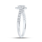 14kt White Gold Pear Diamond Halo Bridal Wedding Engagement Ring - Timeless Elegance - Splendid Jewellery