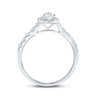 14kt White Gold Pear Diamond Halo Bridal Wedding Engagement Ring - Timeless Elegance - Splendid Jewellery