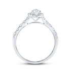 14kt White Gold Pear Diamond Halo Bridal Wedding Engagement Ring - Timeless Elegance - Splendid Jewellery