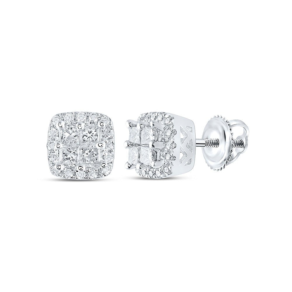 14kt White Gold Princess - Cut Diamond Square Earrings - A Timeless Treasure by Splendid Jewellery - Splendid Jewellery