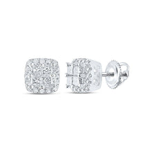 Load image into Gallery viewer, 14kt White Gold Princess - Cut Diamond Square Earrings - A Timeless Treasure by Splendid Jewellery - Splendid Jewellery