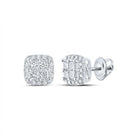 14kt White Gold Princess - Cut Diamond Square Earrings - Sparkling Elegance - Splendid Jewellery