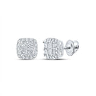 14kt White Gold Princess - Cut Diamond Square Earrings - Sparkling Elegance - Splendid Jewellery