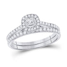14kt White Gold Princess Diamond Bridal Wedding Ring Band Set - A Timeless Celebration of Love - Splendid Jewellery