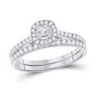 14kt White Gold Princess Diamond Bridal Wedding Ring Band Set - A Timeless Celebration of Love - Splendid Jewellery