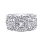 14kt White Gold Princess Diamond Bridal Wedding Ring Band Set - Eternal Love - Splendid Jewellery