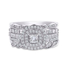 14kt White Gold Princess Diamond Bridal Wedding Ring Band Set - Eternal Love - Splendid Jewellery