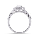 14kt White Gold Princess Diamond Bridal Wedding Ring Band Set - Eternal Love - Side View