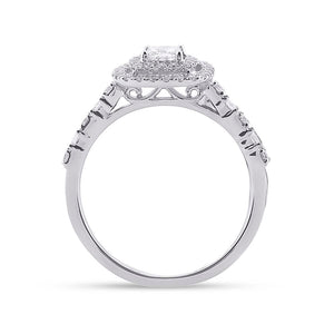 14kt White Gold Princess Diamond Bridal Wedding Ring Band Set - Eternal Love - Splendid Jewellery