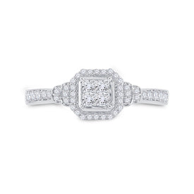 14kt White Gold Princess Diamond Elegance Ring - Splendid Jewellery