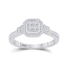 14kt White Gold Princess Diamond Elegance Ring - Top View