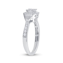 Load image into Gallery viewer, 14kt White Gold Princess Diamond Elegance Ring - Side View