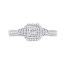 Load image into Gallery viewer, 14kt White Gold Princess Diamond Elegance Ring - Front View