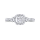 14kt White Gold Princess Diamond Elegance Ring - Front View