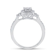 Load image into Gallery viewer, 14kt White Gold Princess Diamond Elegance Ring - Second Side View