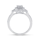 14kt White Gold Princess Diamond Elegance Ring - Second Side View