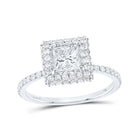 14kt White Gold Princess Diamond Halo Bridal Wedding Engagement Ring - Enchanting Elegance - Splendid Jewellery