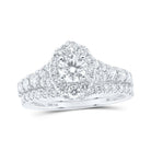 14kt White Gold Princess Diamond Halo Bridal Wedding Ring Band Set 1 - 1/2 Cttw | Radiant Love Collection - Splendid Jewellery