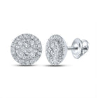 14kt White Gold Princess Diamond Halo Cluster Earrings - Splendid Jewellery