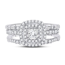 Load image into Gallery viewer, 14kt White Gold Princess Diamond Solitaire Bridal Wedding Engagement Ring - Enchanting Elegance - Front View