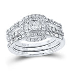 14kt White Gold Princess Diamond Solitaire Bridal Wedding Engagement Ring - Enchanting Elegance - Top View