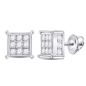 14kt White Gold Princess Diamond Square Earrings - A Captivating Sparkle of Elegance - Splendid Jewellery