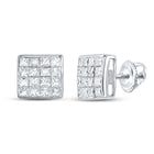 14kt White Gold Princess Diamond Square Earrings - Timeless Elegance - Splendid Jewellery