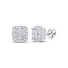14kt White Gold Princess Diamond Square Earrings - Timeless Elegance and Dazzling Brilliance - Splendid Jewellery