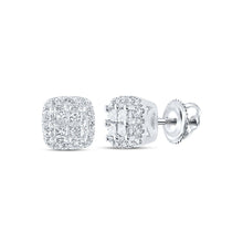Load image into Gallery viewer, 14kt White Gold Princess Diamond Square Earrings - Timeless Elegance and Sparkling Brilliance - Splendid Jewellery