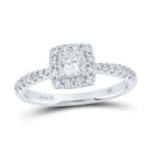 14kt White Gold Princess Diamond Square Halo Bridal Wedding Engagement Ring 7/8 Cttw | Enchanting Elegance - Splendid Jewellery