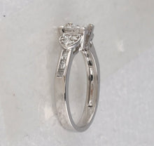 Load image into Gallery viewer, 14kt White Gold Princess Diamond Square Heart Cluster Ring - Dazzling Elegance - Splendid Jewellery