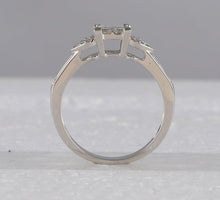 Load image into Gallery viewer, 14kt White Gold Princess Diamond Square Heart Cluster Ring - Dazzling Elegance - Second Side View