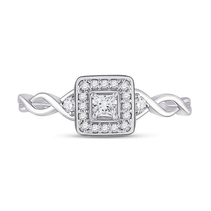 14kt White Gold Princess Diamond Square Promise Ring - Splendid Jewellery