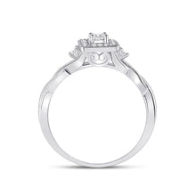 Load image into Gallery viewer, 14kt White Gold Princess Diamond Square Promise Ring - Side View