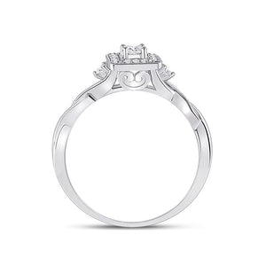 14kt White Gold Princess Diamond Square Promise Ring - Splendid Jewellery