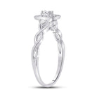 14kt White Gold Princess Diamond Square Promise Ring - Splendid Jewellery