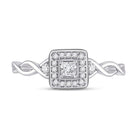 14kt White Gold Princess Diamond Square Promise Ring - Splendid Jewellery