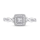 14kt White Gold Princess Diamond Square Promise Ring - Splendid Jewellery