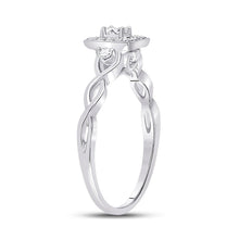 Load image into Gallery viewer, 14kt White Gold Princess Diamond Square Promise Ring - Second Side View