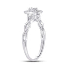 14kt White Gold Princess Diamond Square Promise Ring - Second Side View