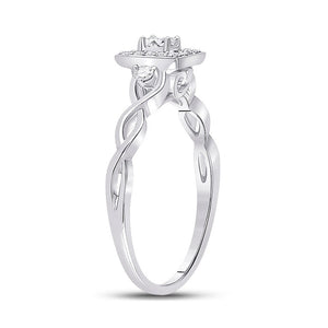 14kt White Gold Princess Diamond Square Promise Ring - Splendid Jewellery