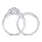 14kt White Gold Radiant Brilliance Bridal Wedding Ring Band Set - Splendid Jewellery