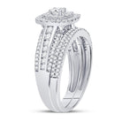 14kt White Gold Radiant Brilliance Bridal Wedding Ring Band Set - Splendid Jewellery